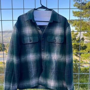 Abercrombie & Fitch Green Plaid Shacket